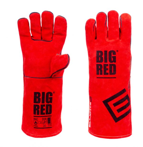 Big red welding glove